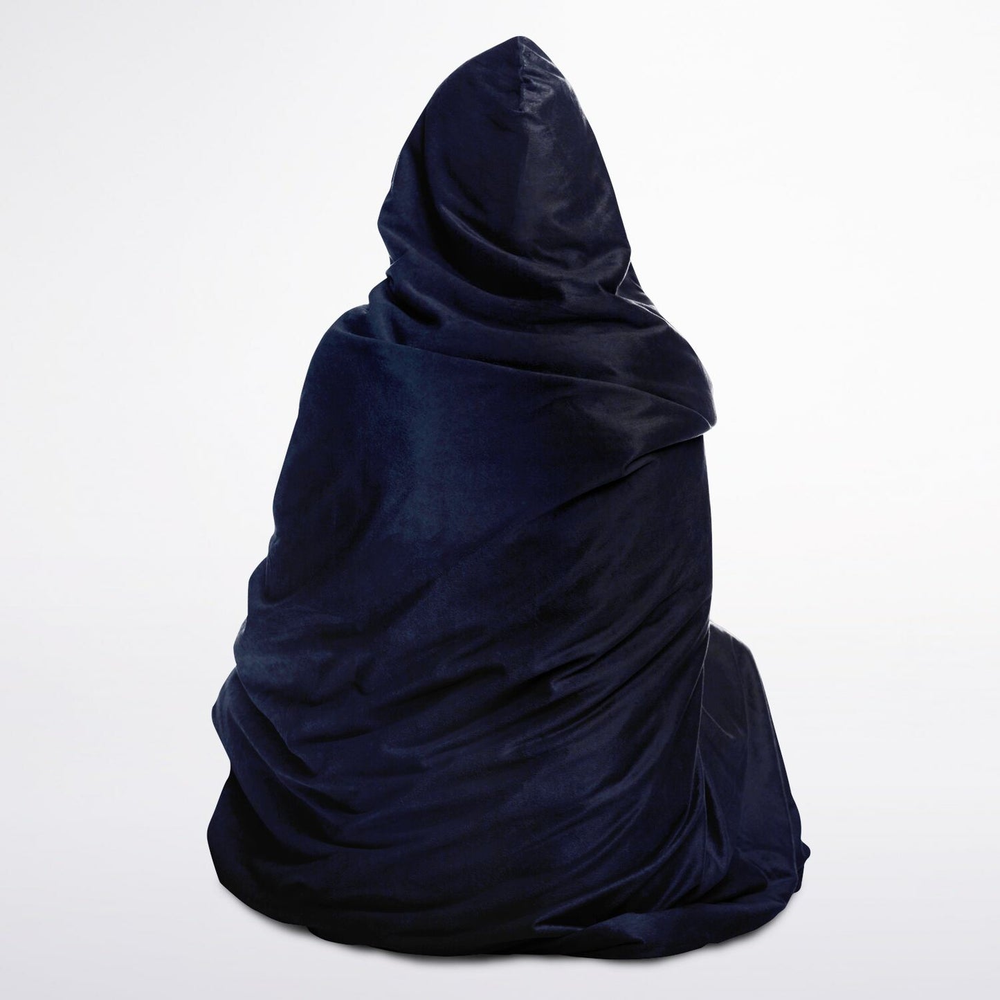 Navy Blue Hooded Blanket Sherpa